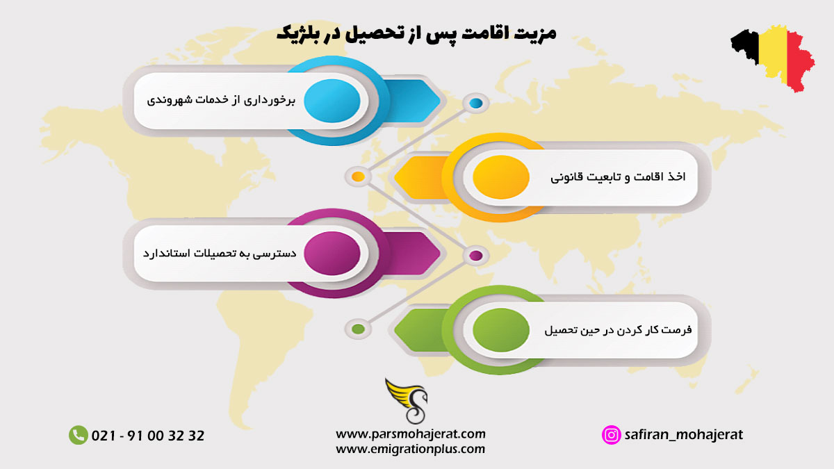 اینفوگرافیک اقامت پس از تحصیل در بلژیک