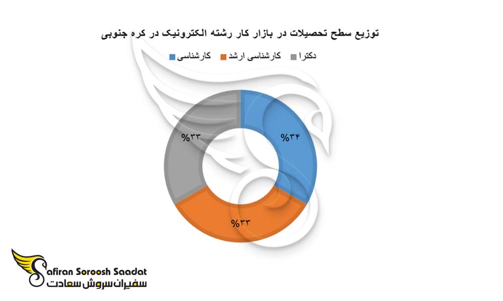 توزیع سطح تحصیلات در بازار کار الکترونیک در کره جنوبی