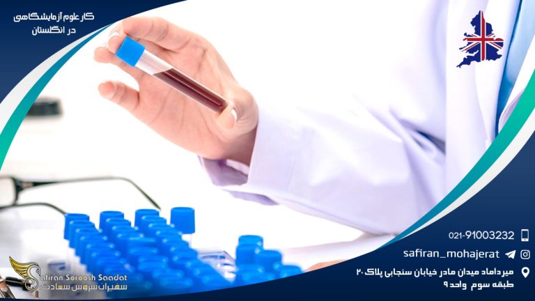 تکنسین های آزمایشگاه جهت کار علوم آزمایشگاهی در انگلستان، در کنار دانشمندان در یک آزمایشگاه کار می کنند. آن ها به دانشمندان کمک می کنند تا طیف وسیعی از آزمایشات و تحقیقات را انجام دهند.