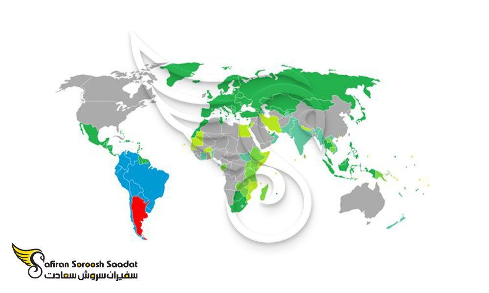 کشورهای سفر بدون ویزا با آرژانتین