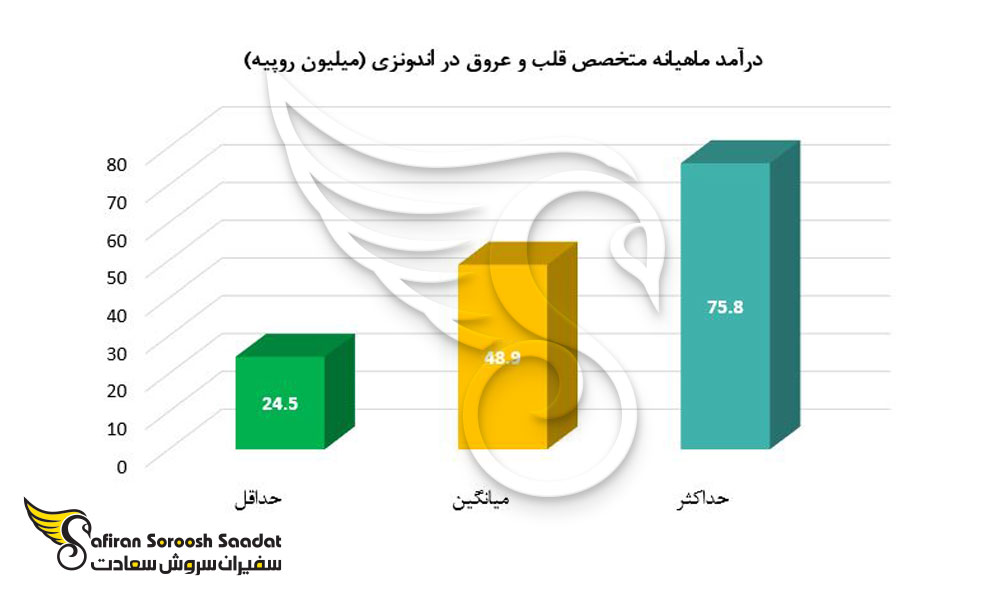 درآمد ماهیانه متخصص قلب و عروق در اندونزی 