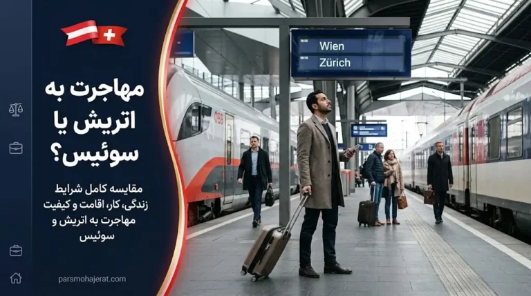 مهاجرت به اتریش یا سوئیس ۲۰۲۶؟ مقایسه کامل کار، اقامت و هزینه‌ها