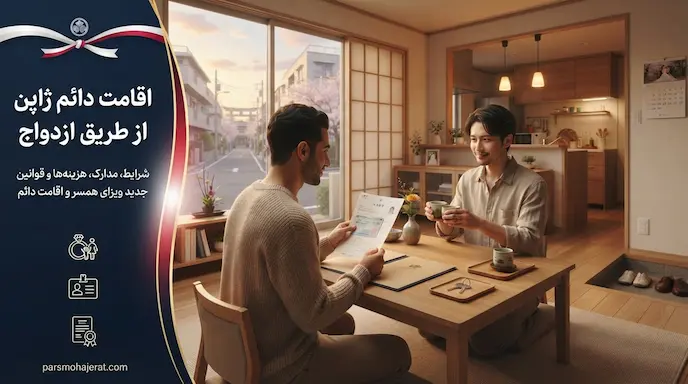 اقامت دائم ژاپن از طریق ازدواج ۲۰۲۶: شرایط، مدارک، هزینه و قوانین جدید